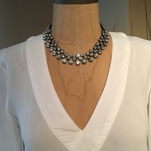 ❌SOLD❌ NWT Zara clear crystal gunmetal necklace - Picture 2 of 3